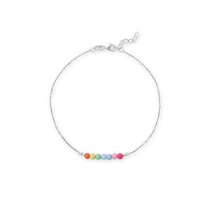 Colorful Enamel Bead Rainbow Anklet