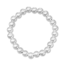 7" 8mm Sterling Silver Bead Stretch Bracelet