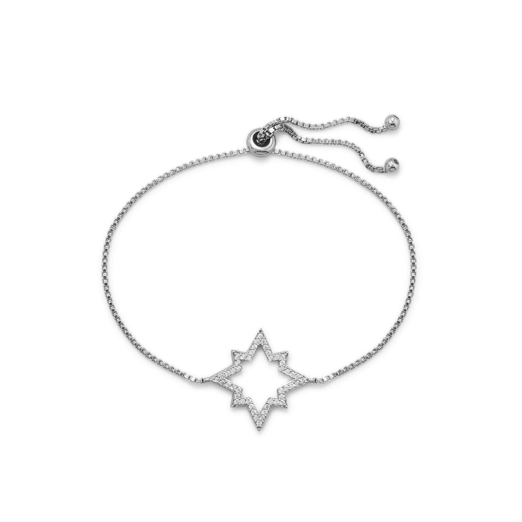 Adjustable Star CZ Bolo Bracelet