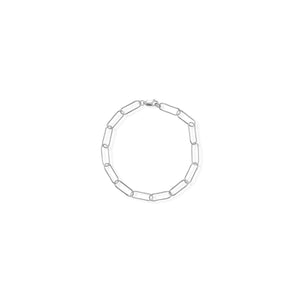 8" Rhodium Plated Paperclip Bracelet