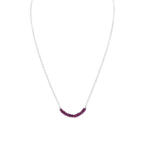 Faceted Corundum Bead Necklace - July Birthstone