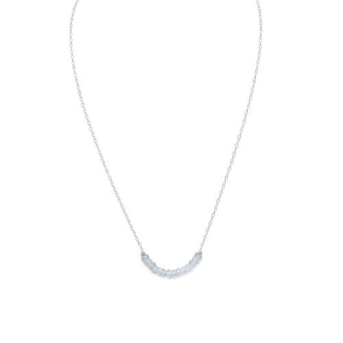 Faceted Aquamarine Bead Necklace - March Birthstone