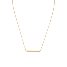 18" 14 Karat Gold Plated Bar Necklace with CZ