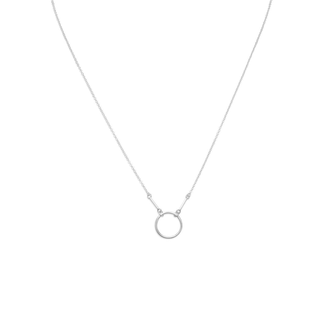 Polished Circle and Bar Drop Necklace