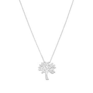 Rhodium Plated Tree Necklace