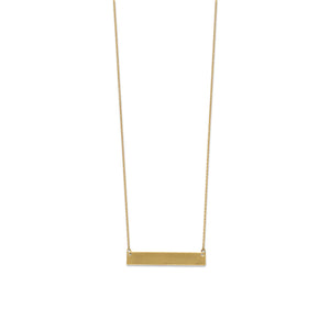 14 Karat Gold Plated Engravable Bar Necklace