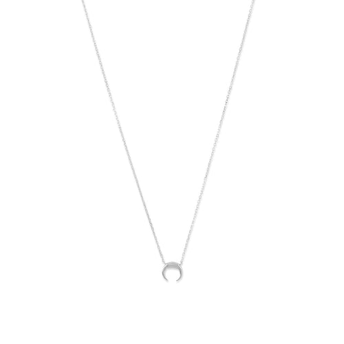 Silver Mini Crescent Necklace