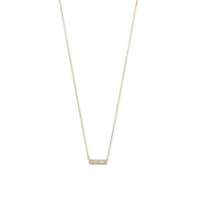 14 Karat Gold Plated Mini CZ Bar Necklace