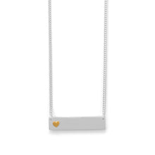 16" + 2" Bar Necklace With 14 Karat Gold Plated Heart