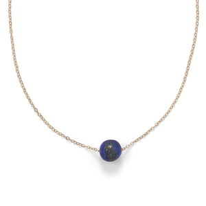 16" + 2" Gold Filled Lapis Necklace