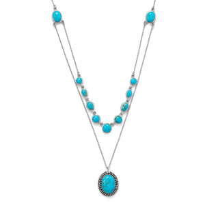18"/20"+2 2 Row Turquoise Necklace