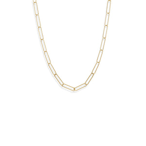 21" 14 Karat Gold Plated Paperclip Chain Necklace