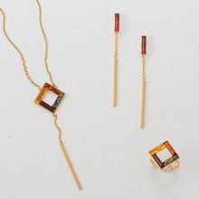 24 Karat Gold Plated Square Amber Ring