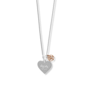 16" + 2" Heart and Tree of Life Charm Necklace