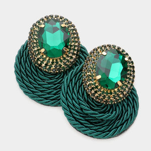 Oval Swirl Cord Earrings (Various Colors)