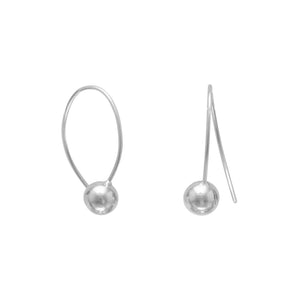 Thin Wire Bead End Earrings