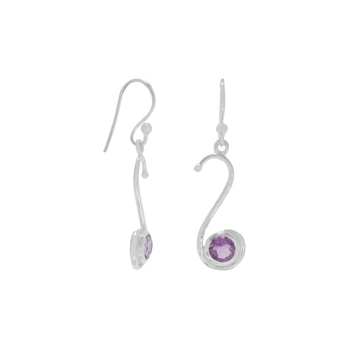 S Design Amethyst Earrings