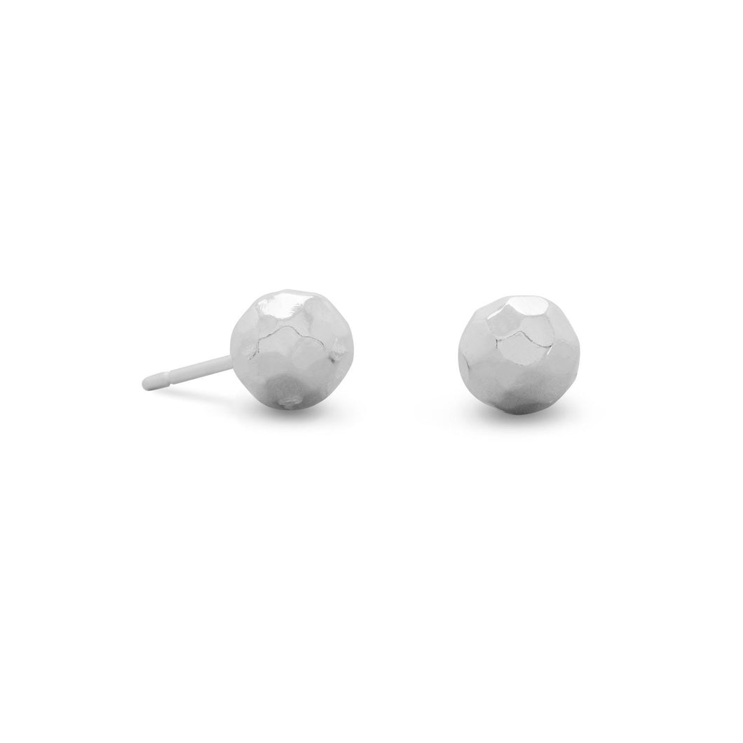 6mm Hammered Ball Earrings