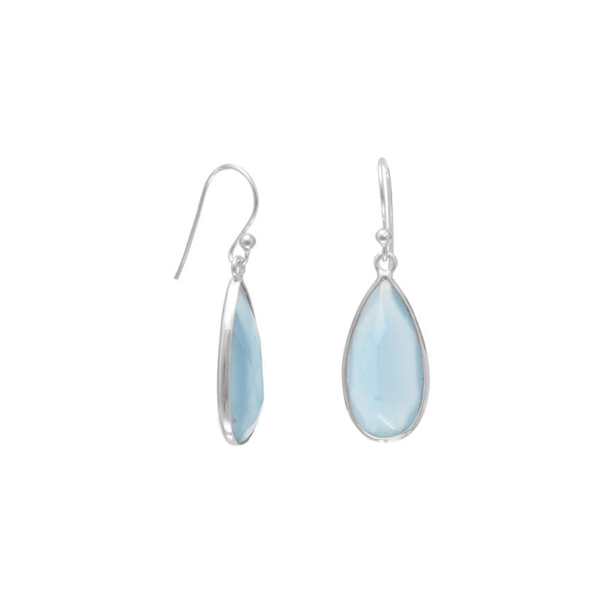 Blue Chalcedony Pear Shape Earrings