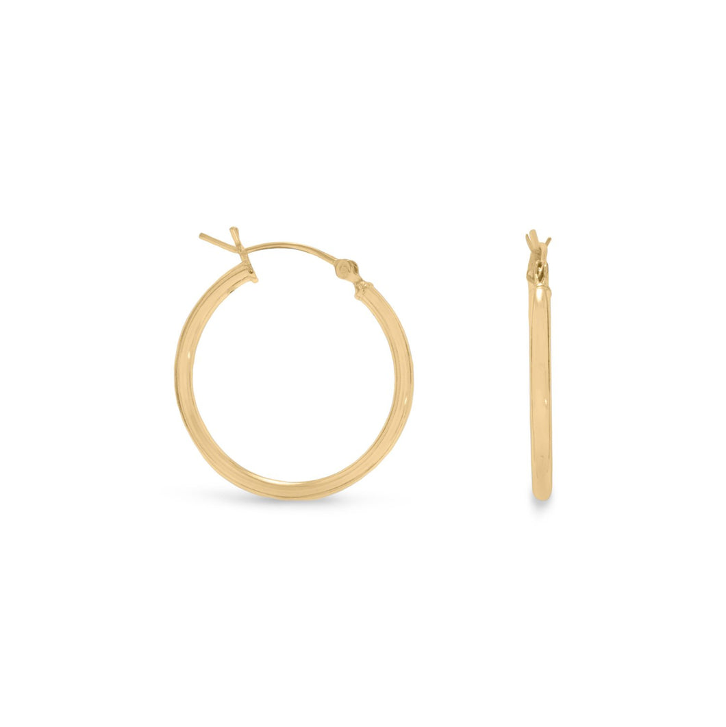 2mm x 24mm Gold Plated Click Hoop