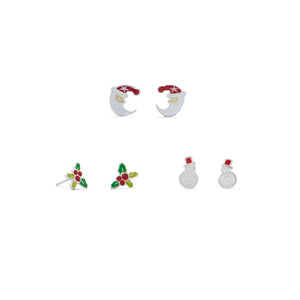 Santa, Holly and Snowman Earring Set