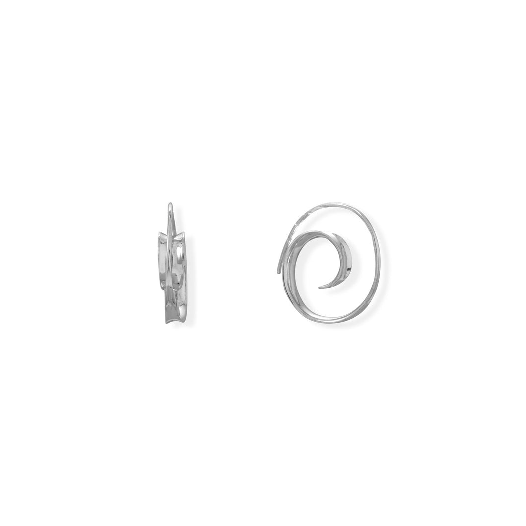 Rhodium Plated Spiral Earrings