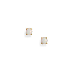 14 Karat Gold Plated Synthetic Opal Stud Earrings