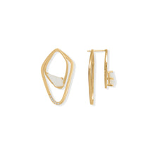 Double Trouble! Moonstone and White Topaz Kite Earrings