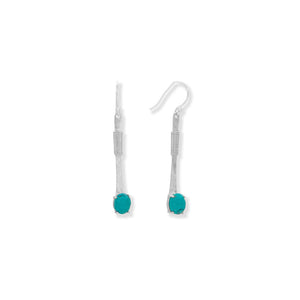 Long Wire Wrapped Turquoise Earrings