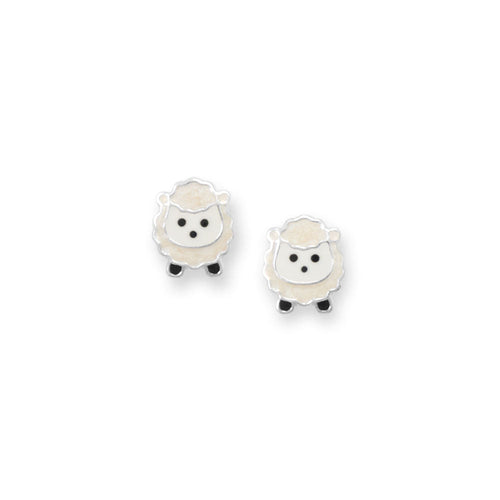 Pearl Enamel Lamb Stud Earrings