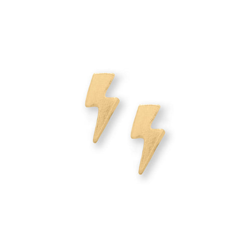 14 Karat Gold Plated Lightning Bolt Stud Earrings