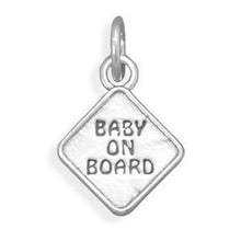 Oxidized "Baby on Board" Charm