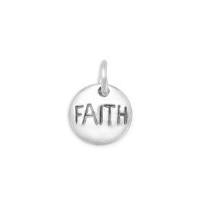 Oxidized "Faith" Charm