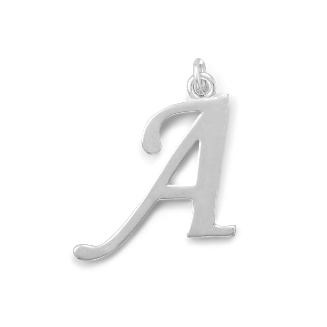Polished Letter A Initial Pendant