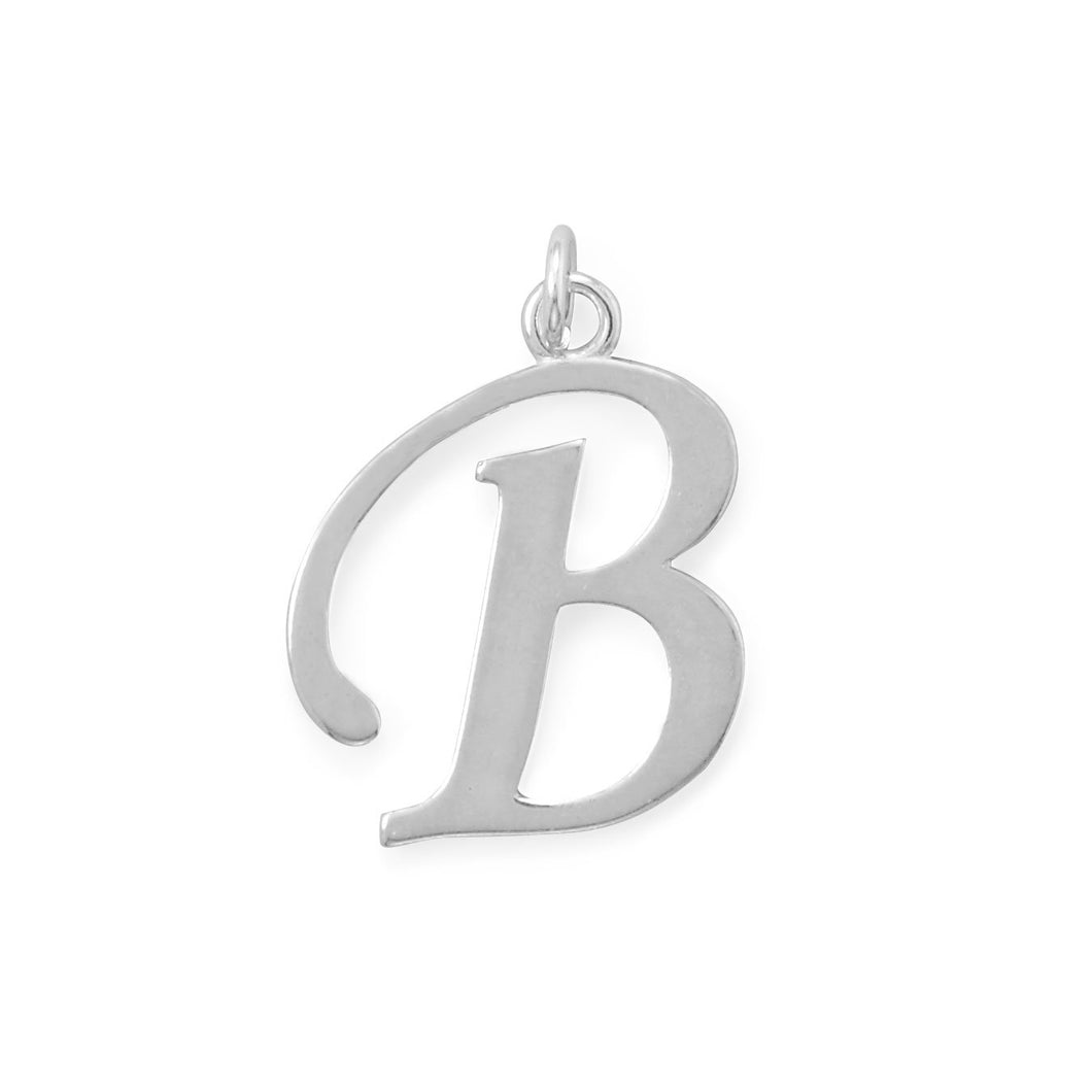Polished Letter B Initial Pendant