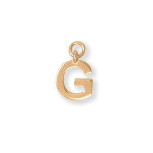 14 Karat Gold Plated Polished "G" Charm