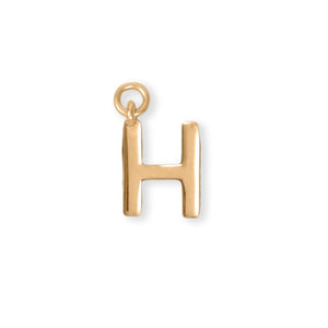 14 Karat Gold Plated Polished "H" Charm