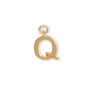 14 Karat Gold Plated Polished "Q" Charm