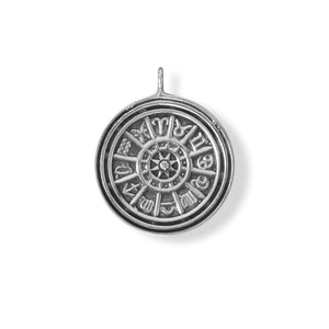 Oxidized Astrology CZ Pendant