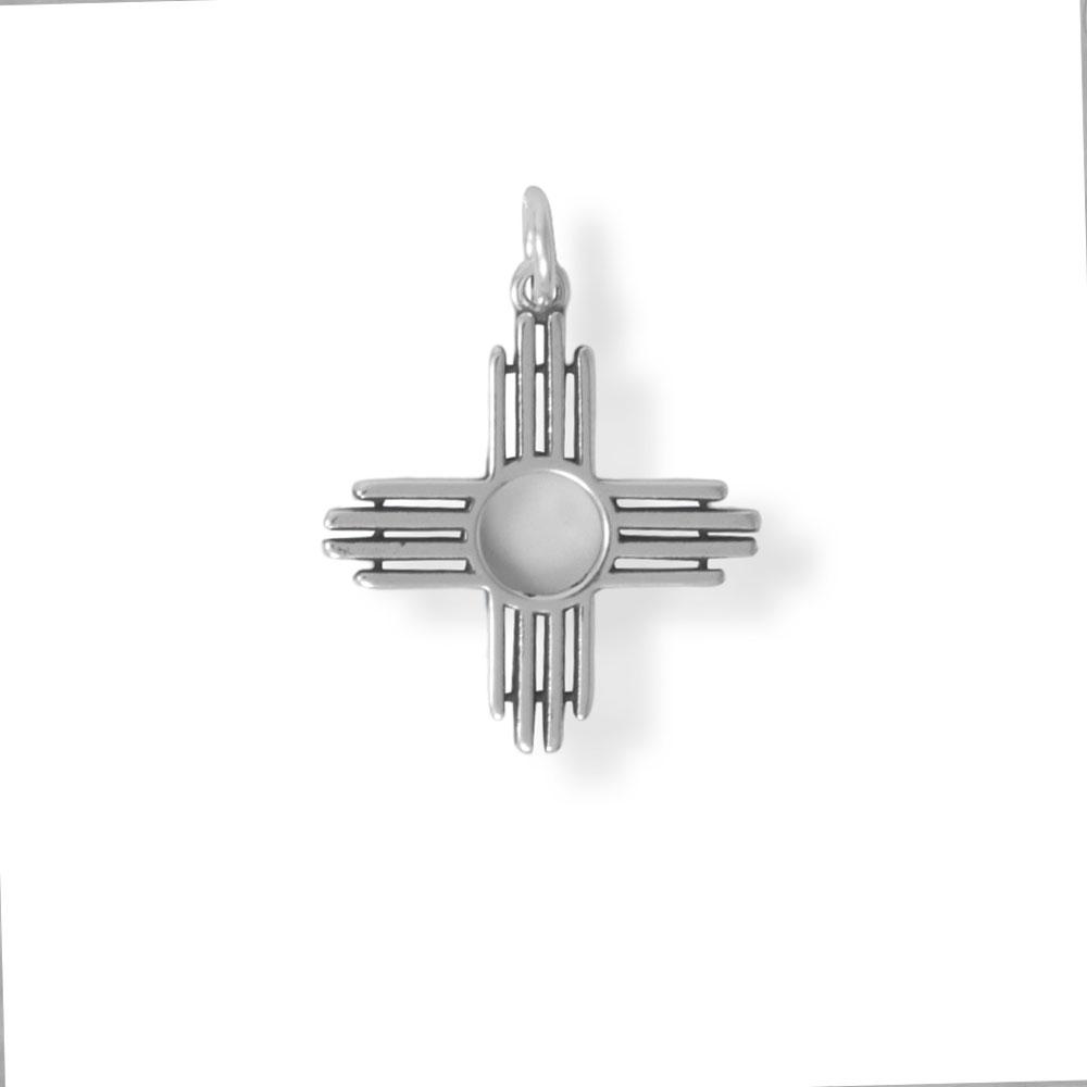 Oxidized Zia Symbol Charm