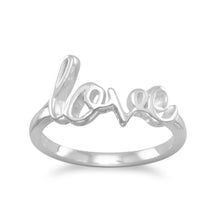 Polished Script "love" Ring