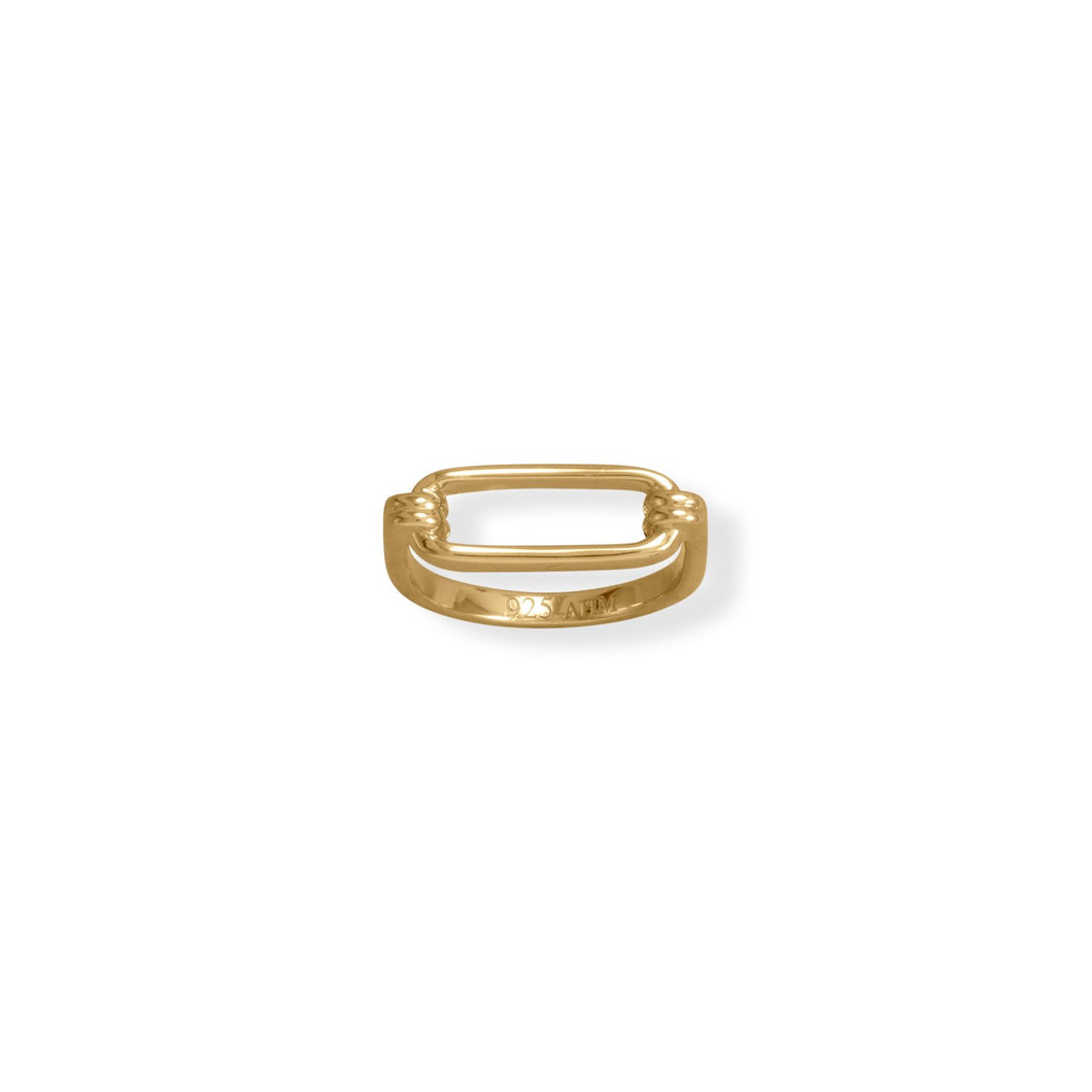 14 Karat Gold Plated Paperclip Ring