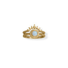 14 Karat Gold Plated Dot Crown Ring