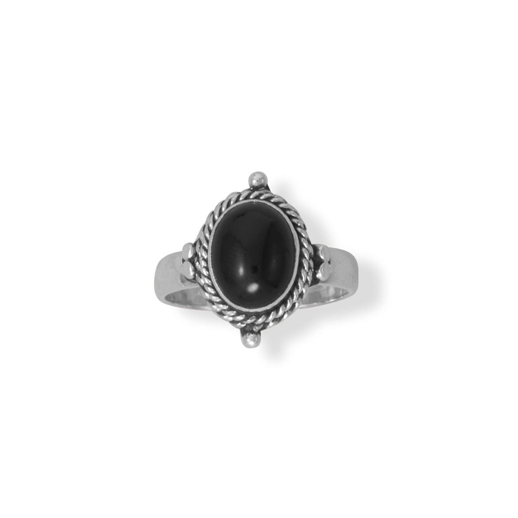 Oxidized Rope Design and Black Onyx Ring