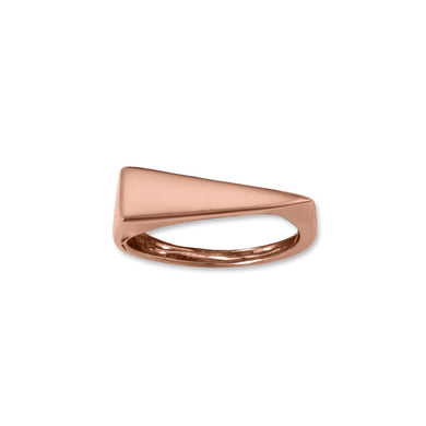 14 Karat Rose Gold Plated Flat Top Triangle Slice Ring