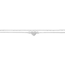 11" + 1" Double Strand Heart Anklet