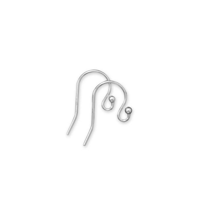 Rhodium Plated Sterling Silver Ear Wires (5 Pair)