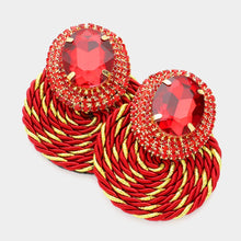 Oval Swirl Cord Earrings (Various Colors)