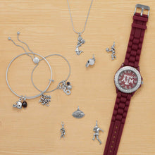 Oval Garnet Charm - January Birthstone