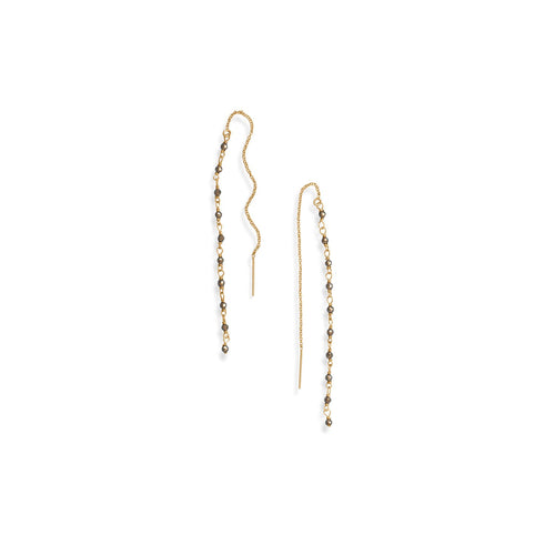 14/20 Gold Filled and Pyrite Threader Earrings